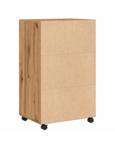 Armadietto con Ruote Rovere Artigianale 55x40x91 cm Truciolato