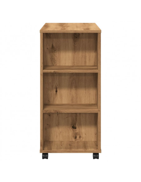 Armadietto con Ruote Rovere Artigianale 60x35x75 cm Truciolato