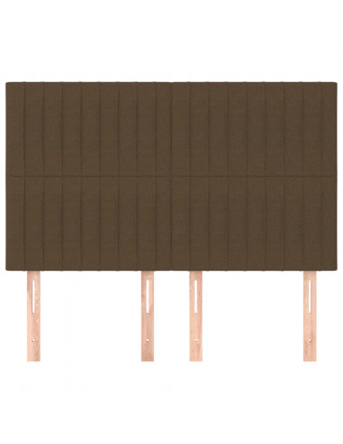 Testiere 4 pz Marrone Scuro 72x5x78/88 cm in Tessuto
