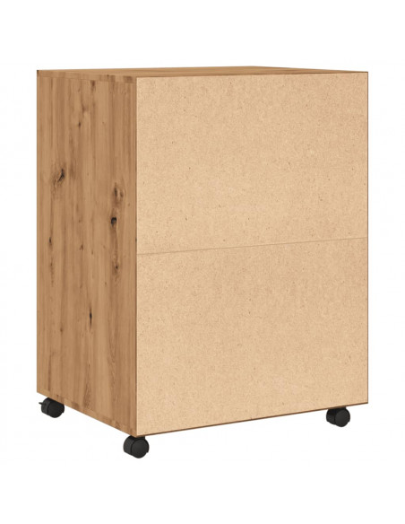 Armadietto con Ruote Rovere Artigianale 60x48x81 cm Truciolato