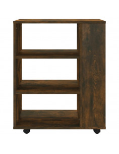 Armadietto con Ruote Rovere Fumo 60x35x75 cm Legno Multistrato