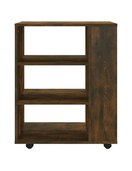 Armadietto con Ruote Rovere Fumo 60x35x75 cm Legno Multistrato