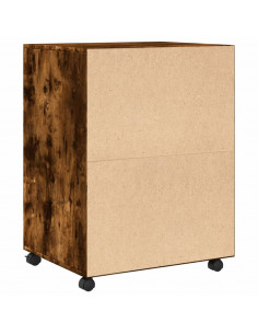 Armadietto con Ruote Rovere Fumo 60x48x81 cm in Truciolato