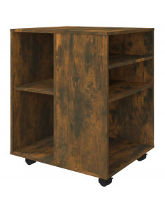 Armadietto con Ruote Rovere Fumo 60x53x72 cm Legno Multistrato