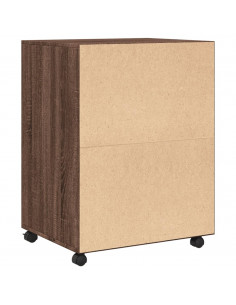 Armadietto con Ruote Rovere Marrone 60x48x81 cm in Truciolato