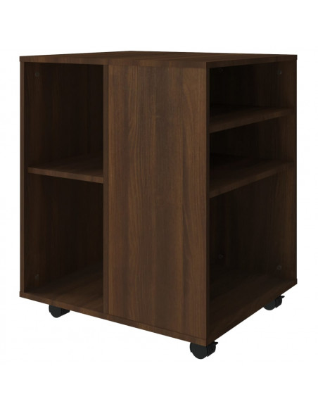 Armadietto con Ruote Rovere Marrone 60x53x72 cm in Legno