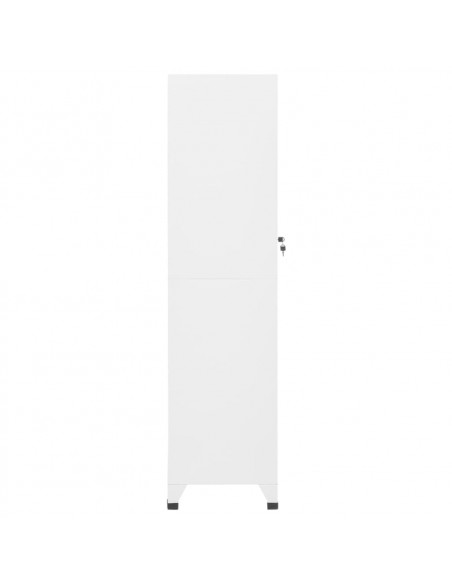 Armadietto con Serratura Bianco 38x45x180 cm in Acciaio