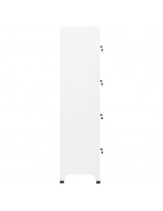 Armadietto con Serratura Bianco 38x45x180 cm in Acciaio