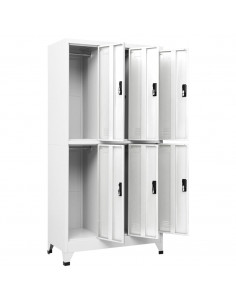 Armadietto con Serratura Bianco 90x45x180 cm in Acciaio