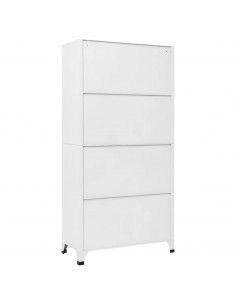 Armadietto con Serratura Bianco 90x45x180 cm in Acciaio