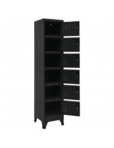 Armadietto con Serratura Nero 38x40x180 cm in Acciaio