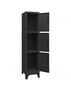 Armadietto con Serratura Nero 38x45x180 cm in Acciaio