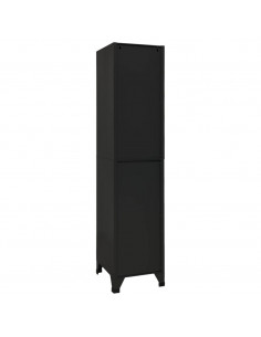 Armadietto con Serratura Nero 38x45x180 cm in Acciaio