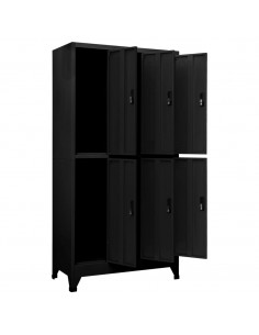 Armadietto con Serratura Nero 90x45x180 cm in Acciaio