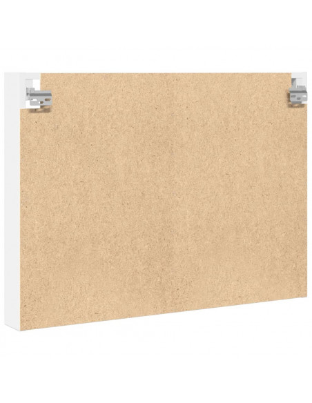 Armadietto con Vetrina Bianco 80x8,5x58 cm Legno Multistrato