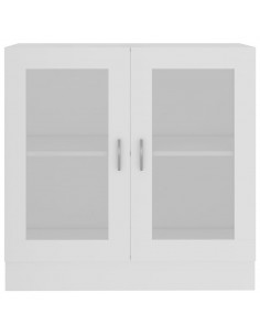 Armadietto con Vetrina Bianco 82,5x30,5x80 cm Legno Multistrato