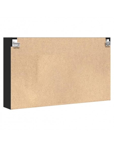 Armadietto con Vetrina Nero 100x15x58 cm Legno Multistrato