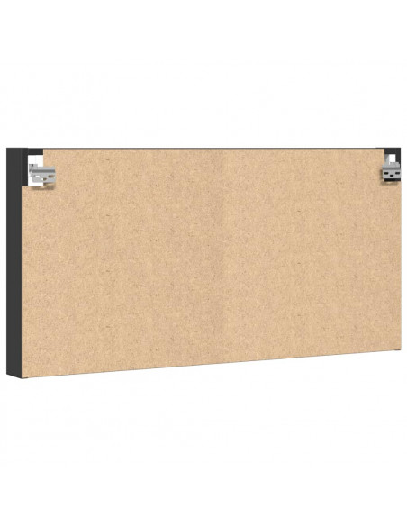 Armadietto con Vetrina Nero 100x8,5x50 cm in Legno Multistrato