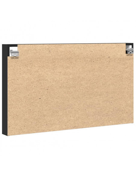 Armadietto con Vetrina Nero 100x8,5x58 cm in Legno Multistrato