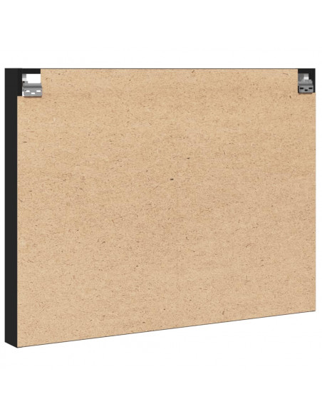 Armadietto con Vetrina Nero 100x8,5x75 cm Legno Multistrato