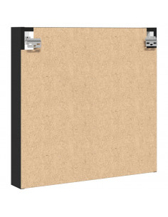 Armadietto con Vetrina Nero 60x8,5x58 cm in Legno Multistrato
