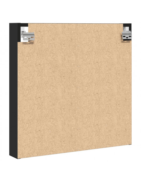 Armadietto con Vetrina Nero 60x8,5x58 cm in Legno Multistrato