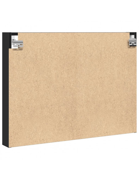 Armadietto con Vetrina Nero 80x8,5x58 cm in Legno Multistrato