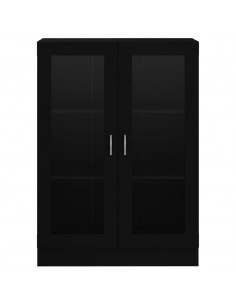 Armadietto con Vetrina Nero 82,5x30,5x115 cm Legno Multistrato