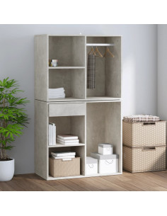 Armadietto Cosmetici Grigio Cemento 80x40x65 Legno Multistrato