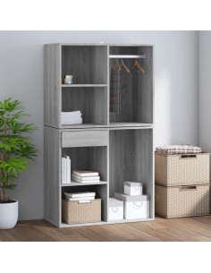 Armadietto Cosmetici Grigio Sonoma 80x40x65cm Legno Multistrato
