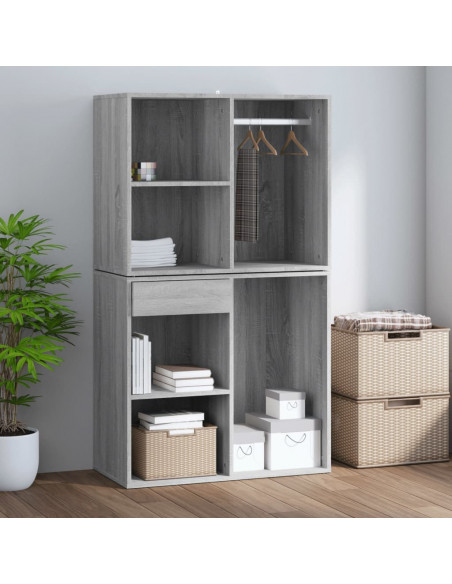 Armadietto Cosmetici Grigio Sonoma 80x40x65cm Legno Multistrato