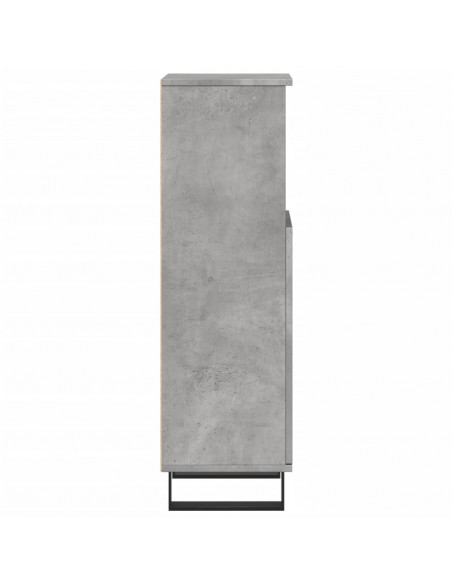 Armadietto da Bagno Grigio Cemento 30x30x100 cm in Truciolato
