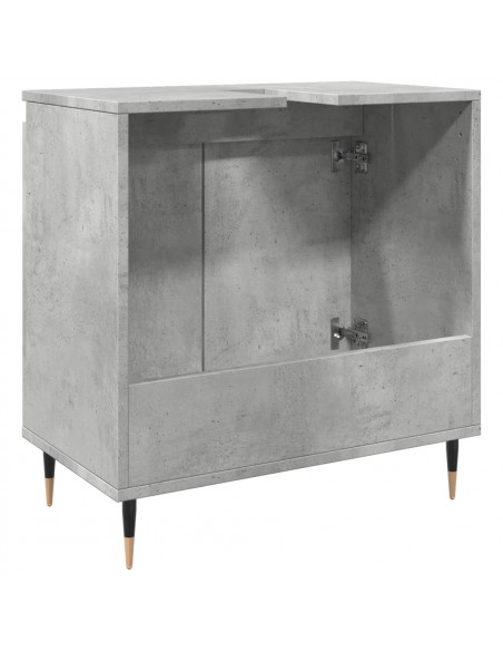 Armadietto da Bagno Grigio Cemento 58x33x60cm in Truciolato