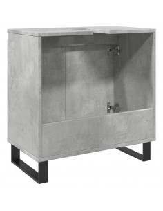 Armadietto da Bagno Grigio Cemento 58x33x60cm in Truciolato