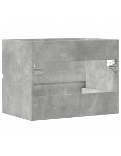 Armadietto da Bagno Grigio Cemento 60x38,5x45cm in Truciolato