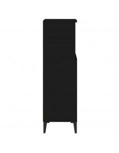 Armadietto da Bagno Nero 30x30x100 cm in Legno Multistrato