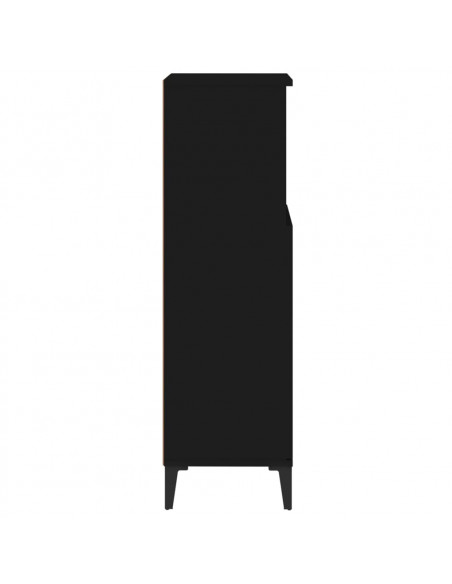 Armadietto da Bagno Nero 30x30x100 cm in Legno Multistrato