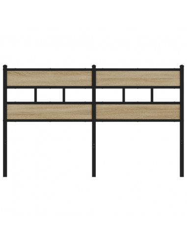 Testiera di Ricambio Rovere Sonoma 135 cm in Ferro e Truciolato