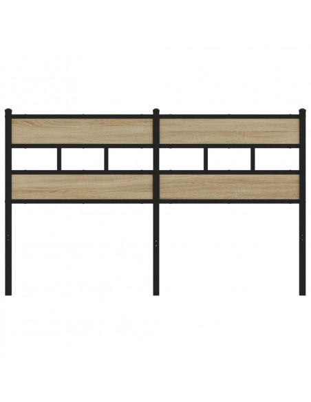 Testiera di Ricambio Rovere Sonoma 135 cm in Ferro e Truciolato