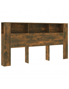 Testiera con Contenitore Rovere Fumo 200x18,5x104,5 cm 2