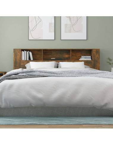 Testiera con Contenitore Rovere Fumo 200x18,5x104,5 cm