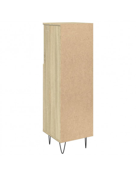 Armadietto da Bagno Rovere Sonoma 30x30x100cm Legno Multistrato