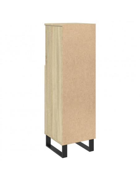Armadietto da Bagno Rovere Sonoma 30x30x100cm Legno Multistrato