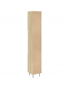 Armadietto da Bagno Rovere Sonoma 30x30x190cm Legno Multistrato