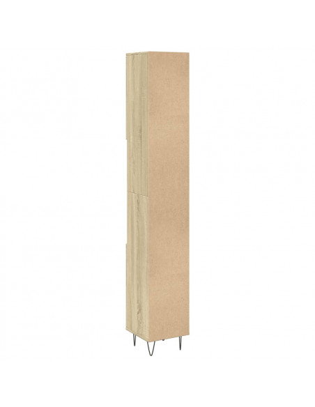 Armadietto da Bagno Rovere Sonoma 30x30x190cm Legno Multistrato