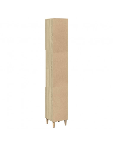 Armadietto da Bagno Rovere Sonoma 30x30x190cm Legno Multistrato