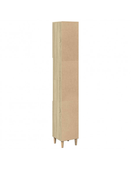 Armadietto da Bagno Rovere Sonoma 30x30x190cm Legno Multistrato