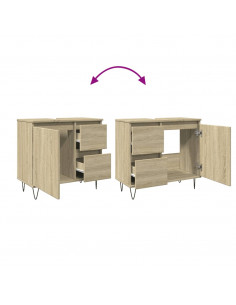 Armadietto da Bagno Rovere Sonoma 65x33x60 cm Legno Multistrato