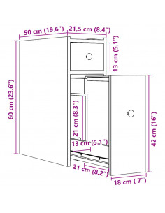 Armadietto da Bagno Stretto con Ruote Grigio Cemento Truciolato