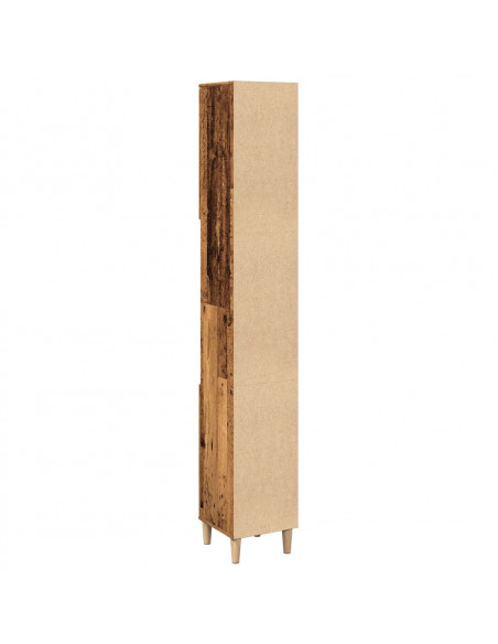 Armadietto Bagno Legno Antico 30x30x190 cm in Legno Multistrato